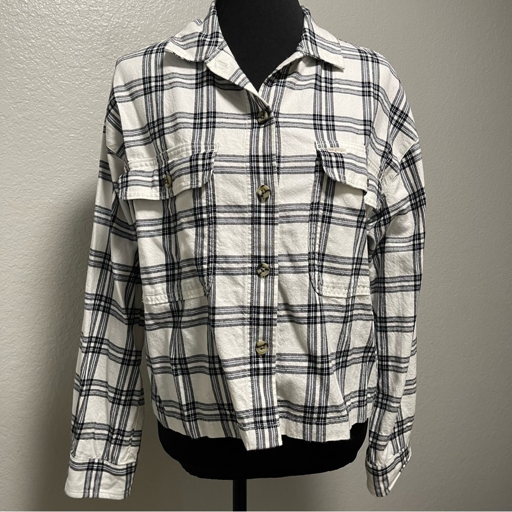 Brixton Bowery Boxy Fit Organic Cotton Light Weight Flannel Shirt Small — image 2 of 6